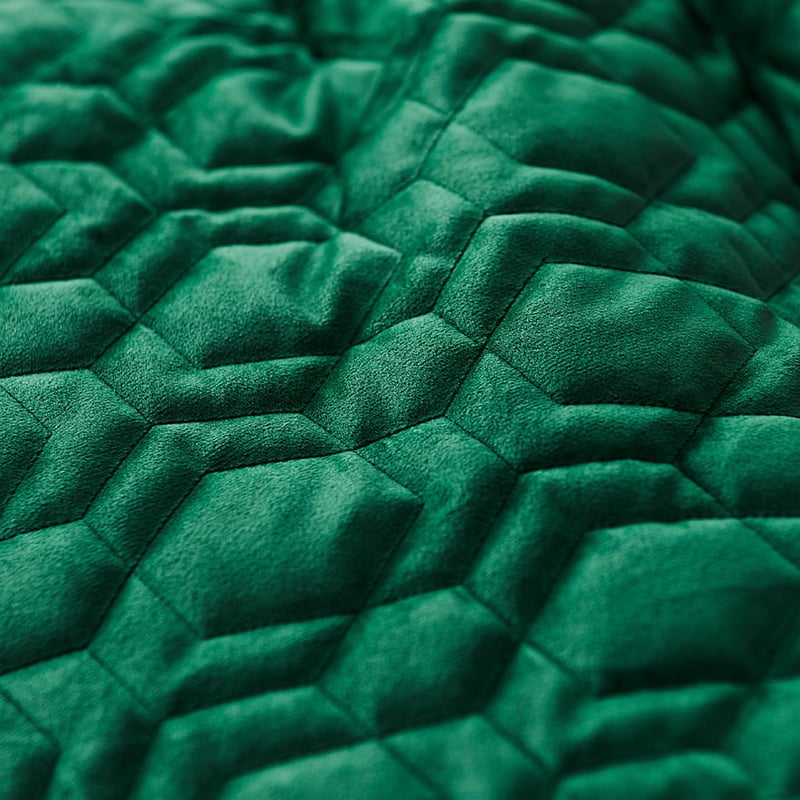 Neo Quilted Emerald Velvet Quilt Cover