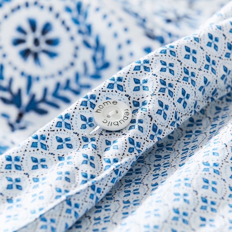 Sari Quilted Blue Quilt Cover