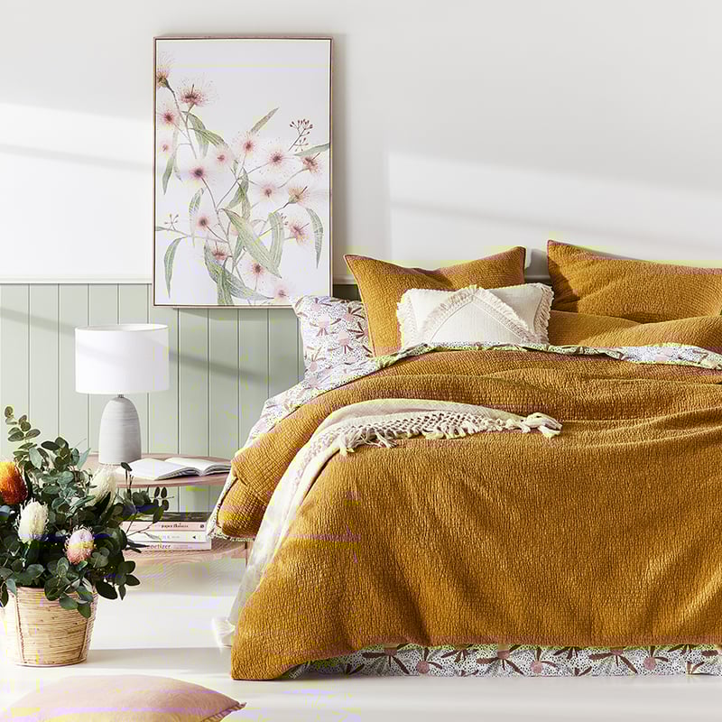 Carter Quilted Mustard Quilt Cover