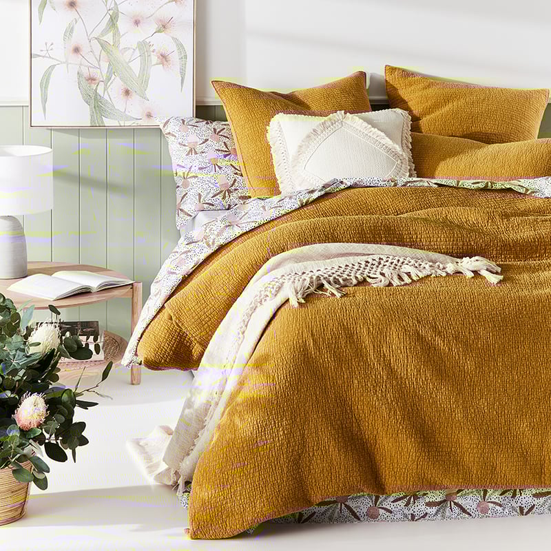 Carter Quilted Mustard Quilt Cover