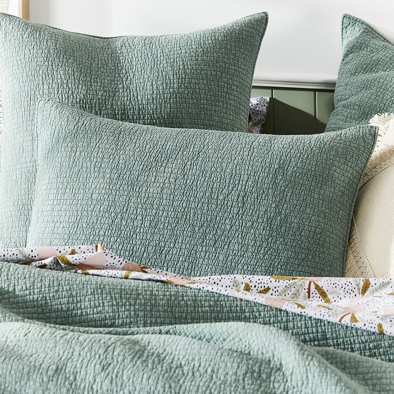 Carter Quilted Pale Sage Quilt Cover