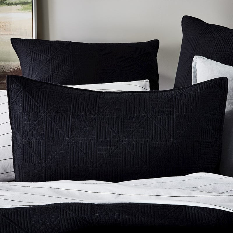 Prism Quilted Charcoal Quilt Cover