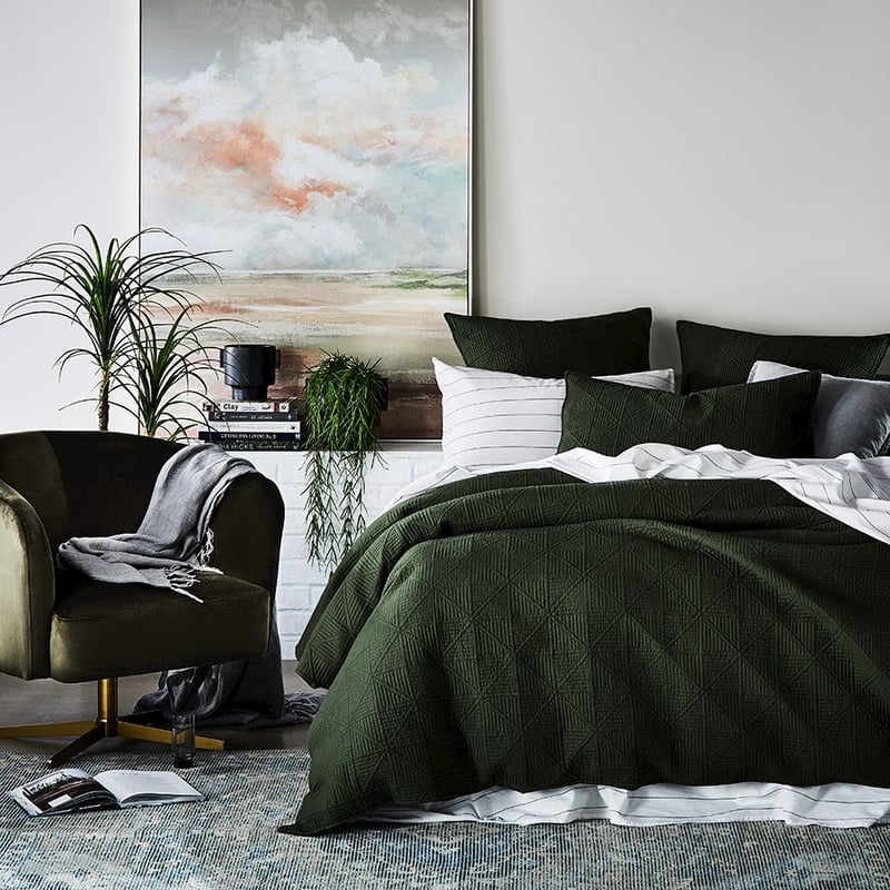 Prism Quilted Khaki Quilt Cover