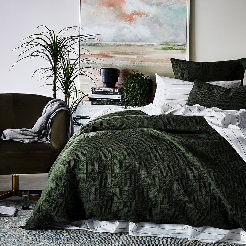 Prism Quilted Khaki Quilt Cover