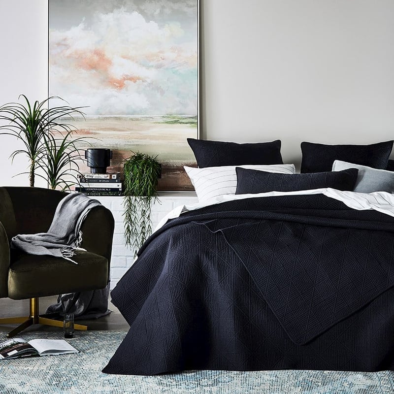 Prism Quilted Charcoal Coverlet