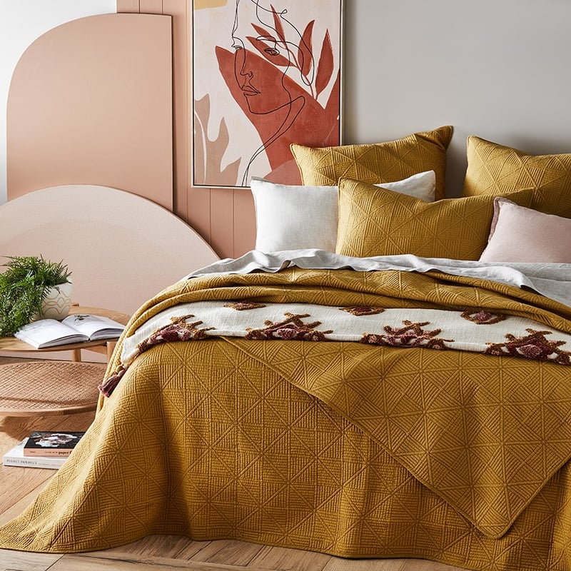 Prism Quilted Dijon Coverlet