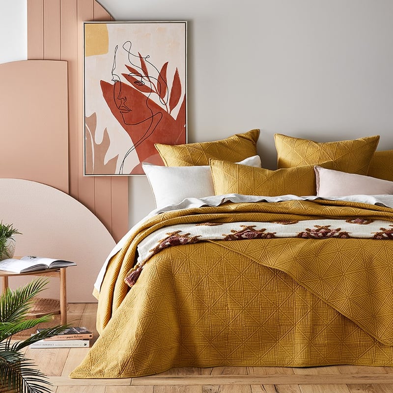 Prism Quilted Dijon Coverlet
