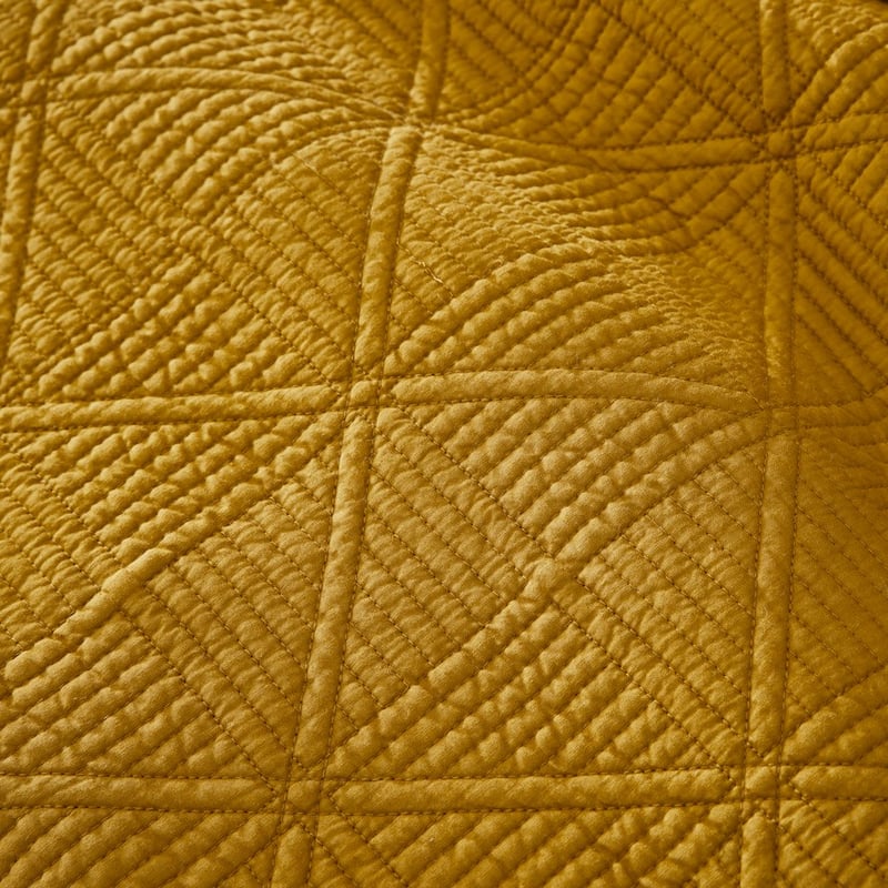 Prism Quilted Mustard Coverlet