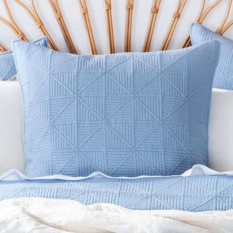 Prism Quilted Sky Blue Coverlet
