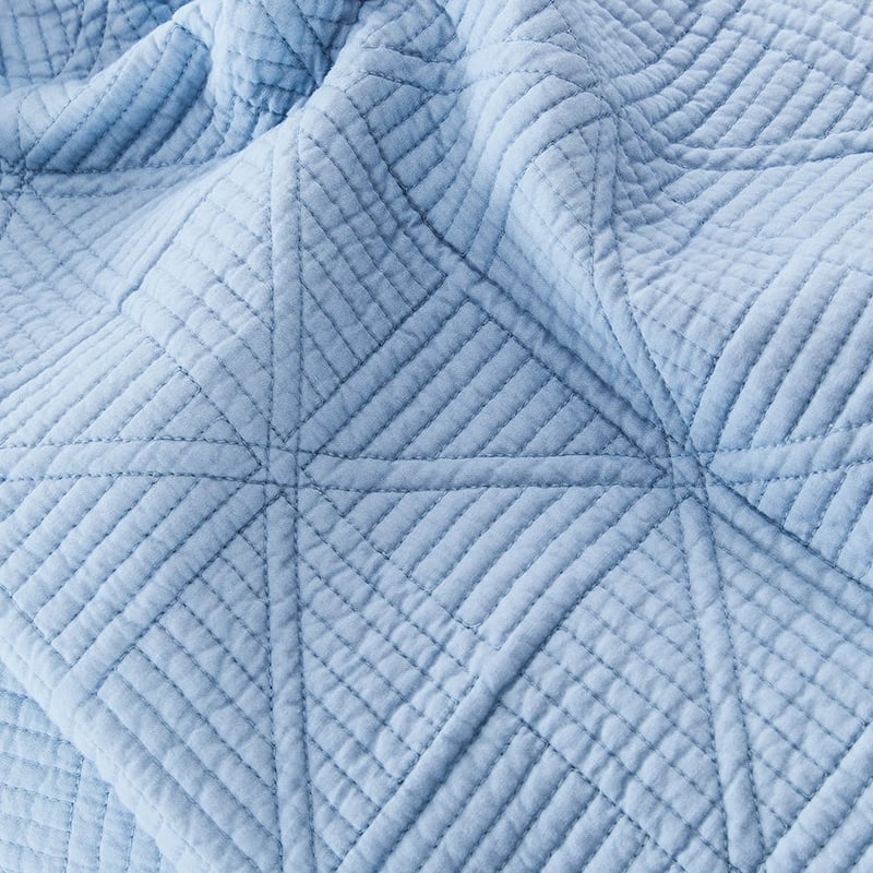 Prism Quilted Sky Blue Coverlet