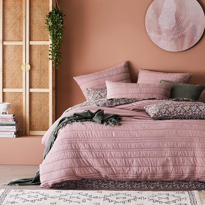 Zara Quilted Nude Pink Quilt Cover