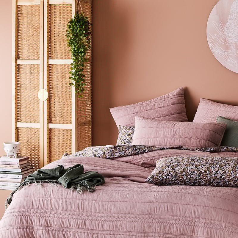 Zara Quilted Nude Pink Quilt Cover
