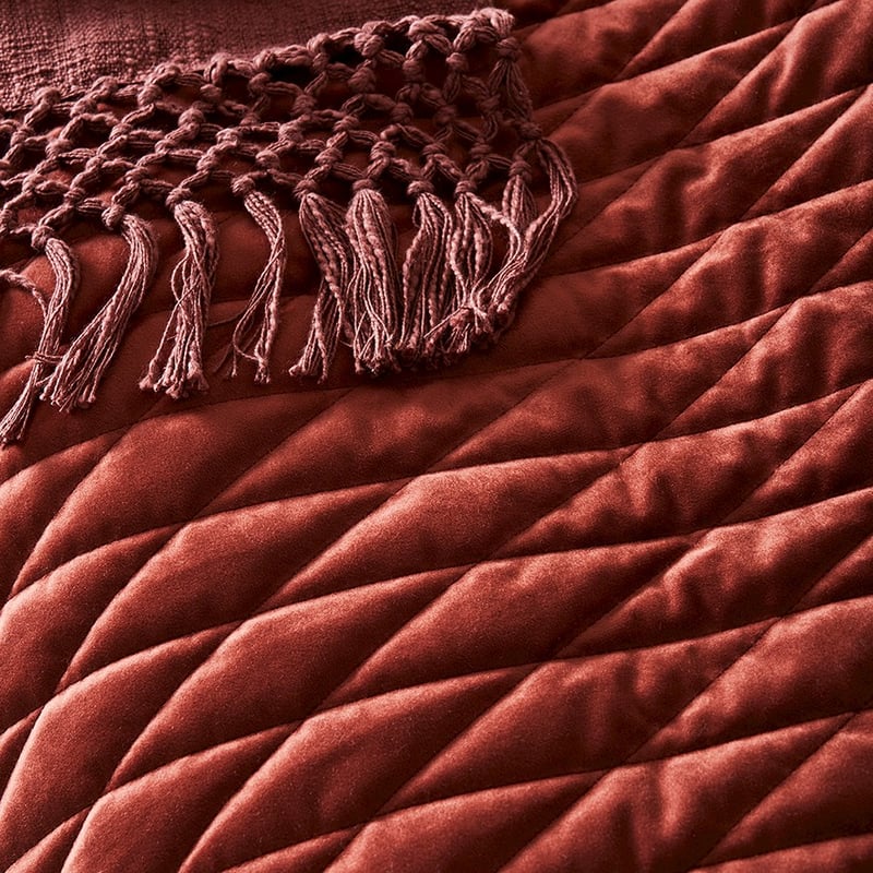 May Clay Quilted Velvet Quilt Cover
