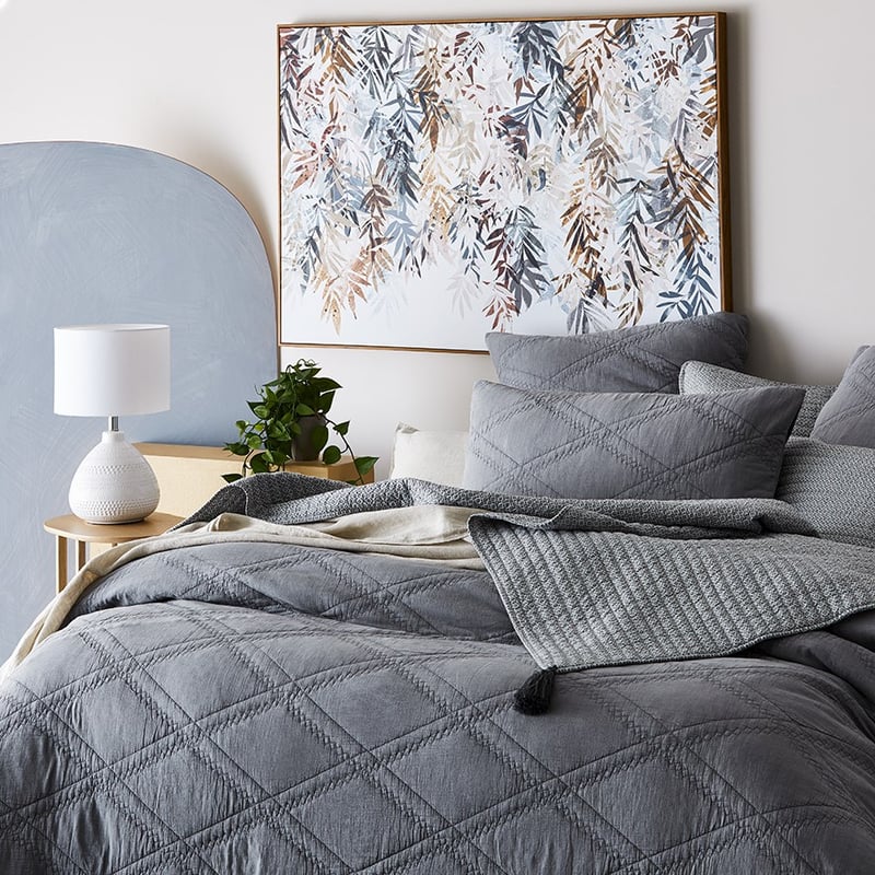 Xavier Quilted Grey Quilt Cover