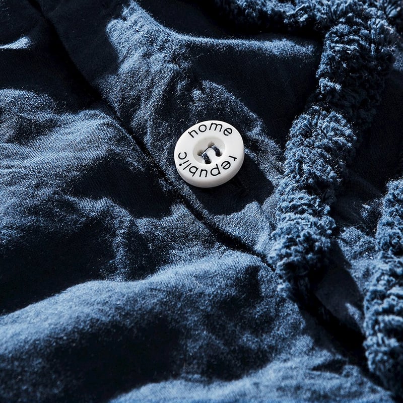 Orlando Chenille Navy Quilt Cover  