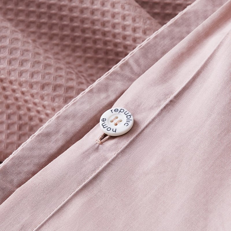 Berlin Waffle Dusty Rose Quilt Cover Set