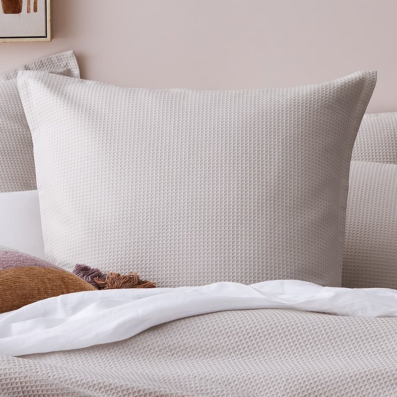 Berlin Waffle Oatmeal Quilt Cover Set + Separates