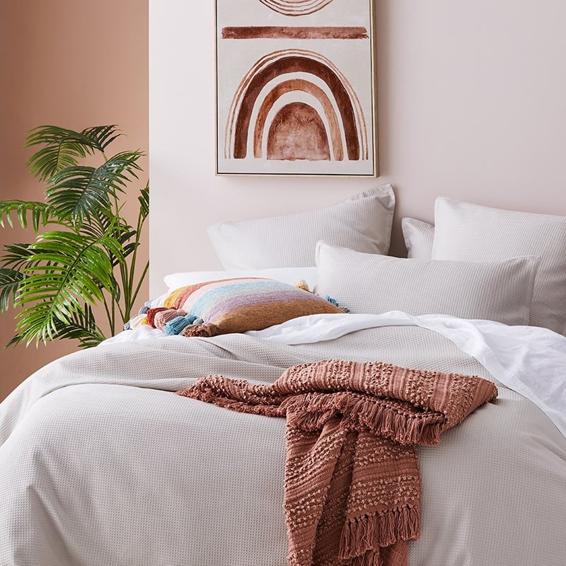 Berlin Waffle Oatmeal Quilt Cover Set + Separates