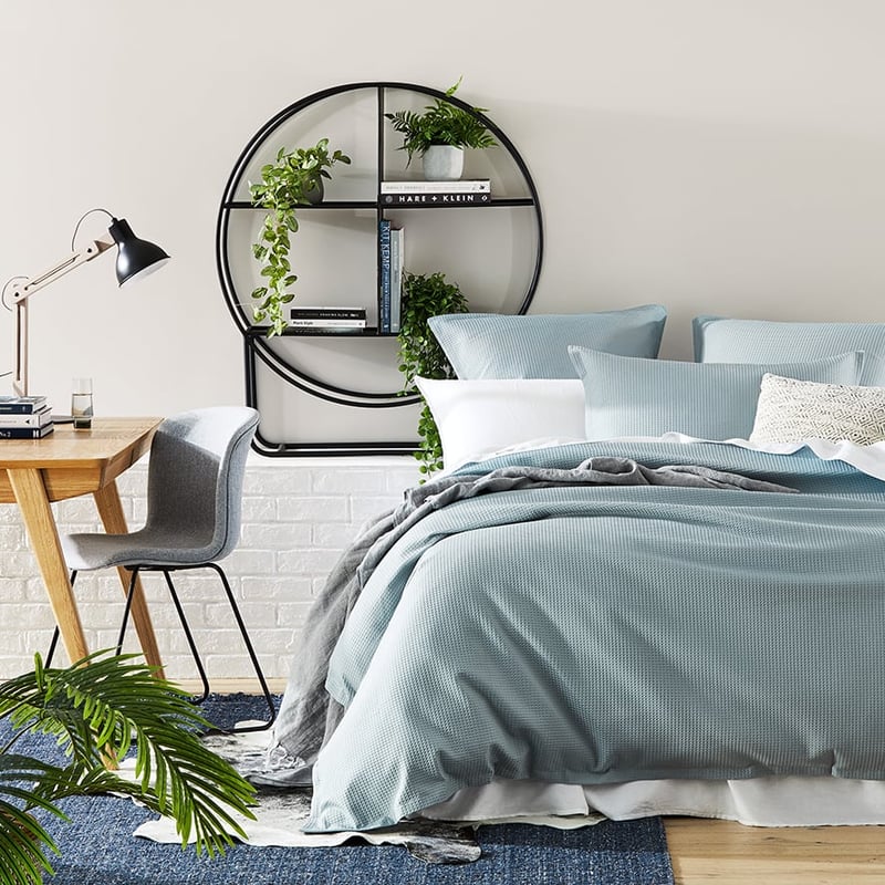 Berlin Waffle Sky Blue Quilt Cover Set