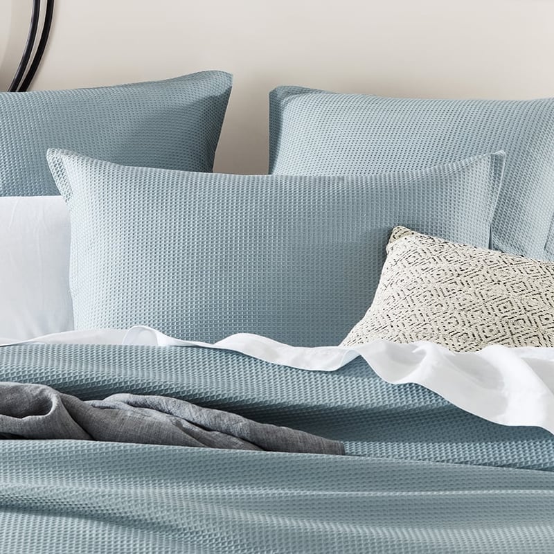 Berlin Waffle Sky Blue Quilt Cover Set