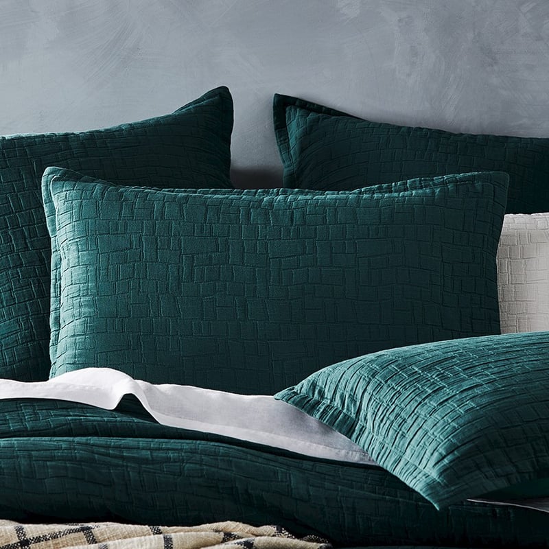 Mila Matelasse Bottle Green Quilt Cover