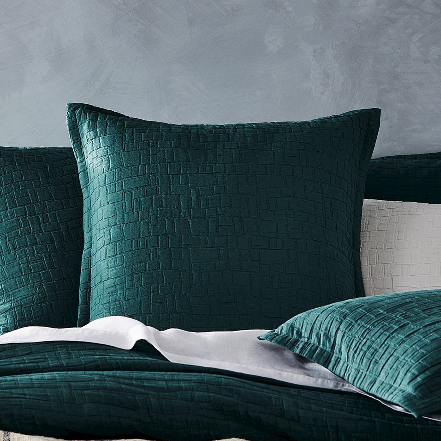 Mila Matelasse Bottle Green Quilt Cover
