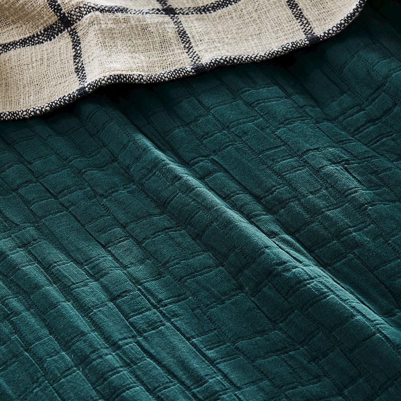 Mila Matelasse Bottle Green Quilt Cover