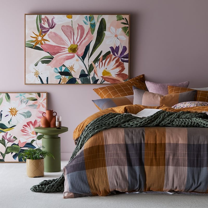 Oban Check Cinnamon Quilt Cover Set