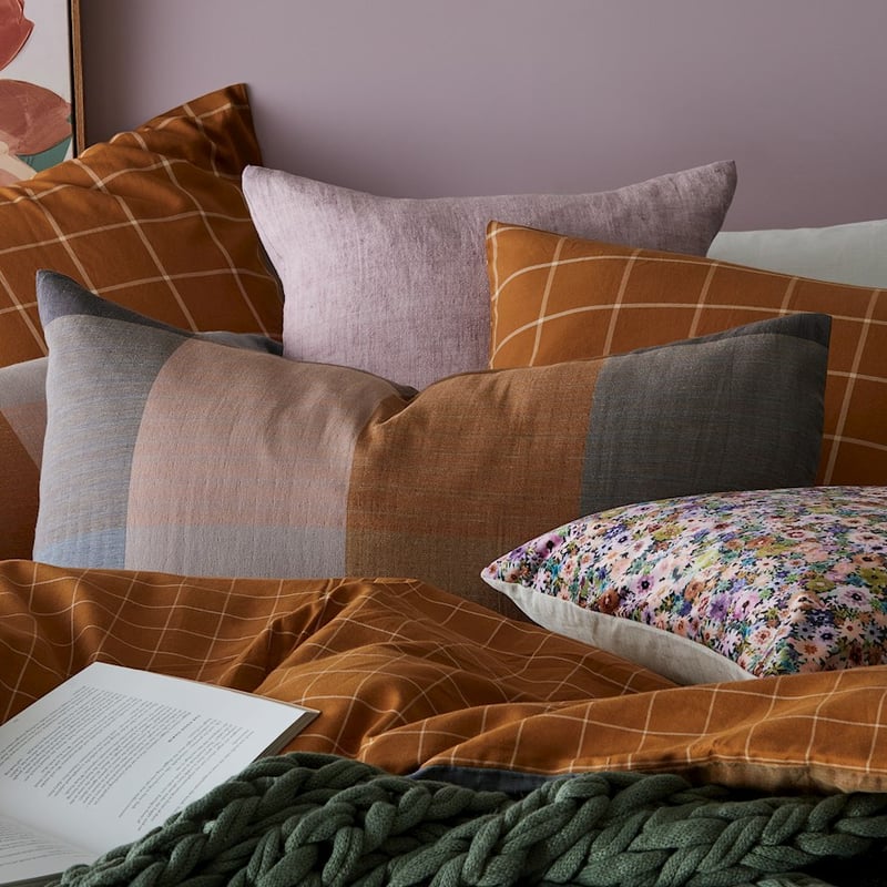 Oban Check Cinnamon Quilt Cover Set