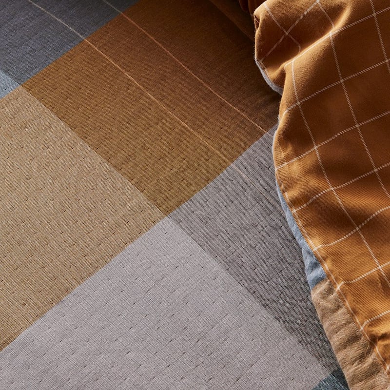 Oban Check Cinnamon Quilt Cover Set