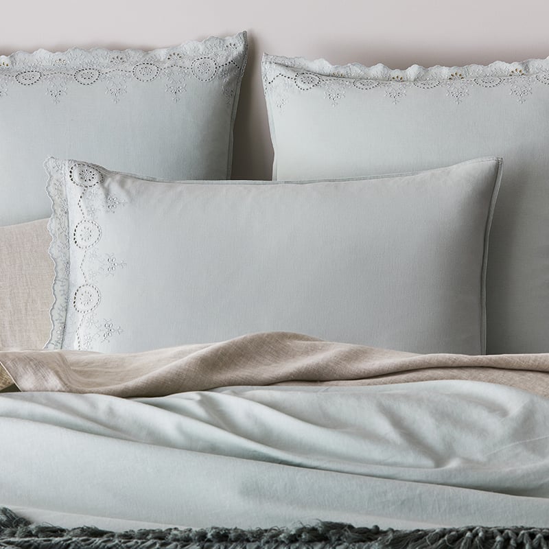 Broderie Vintage Green Quilt Cover Set