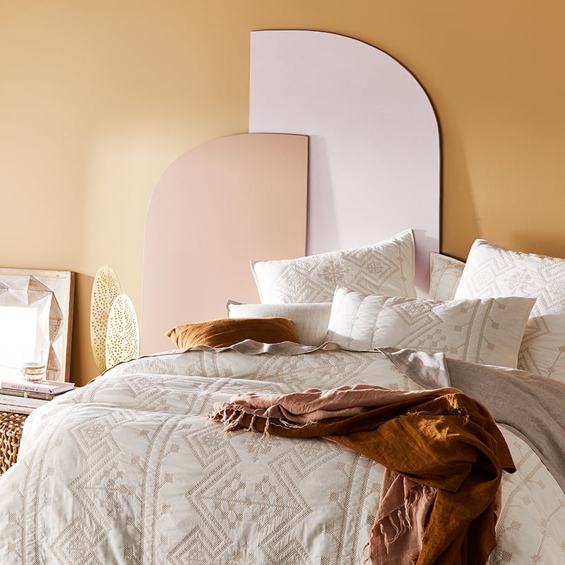 Aries Quilted Vanilla Quilt Cover