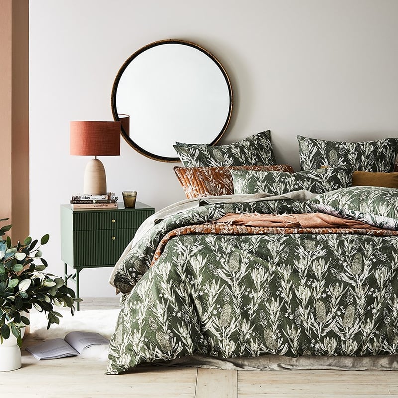 Native Floral Green Quilt Cover Set