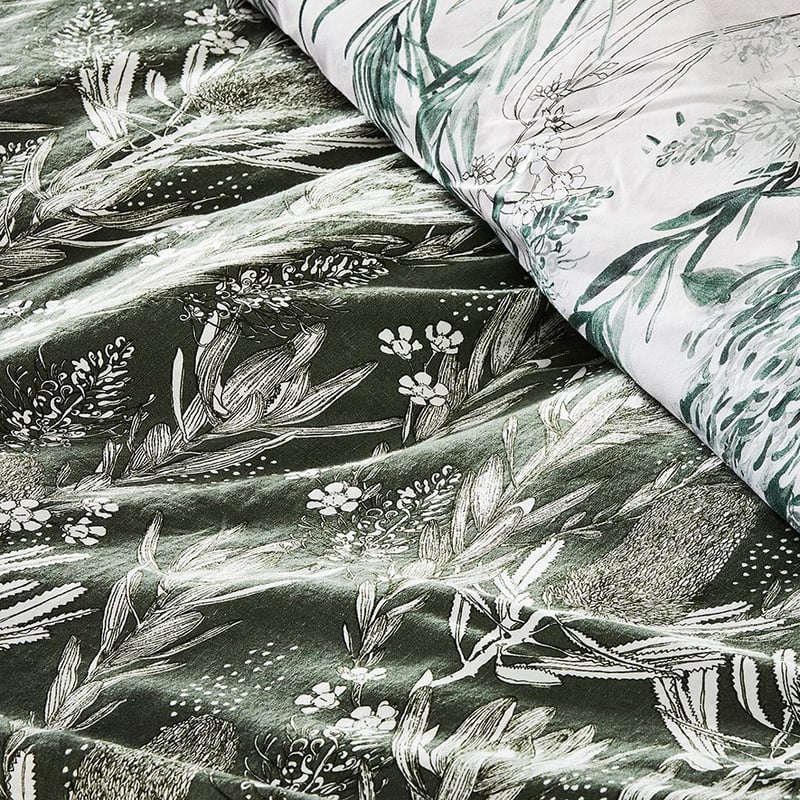 Native Floral Green Quilt Cover Set