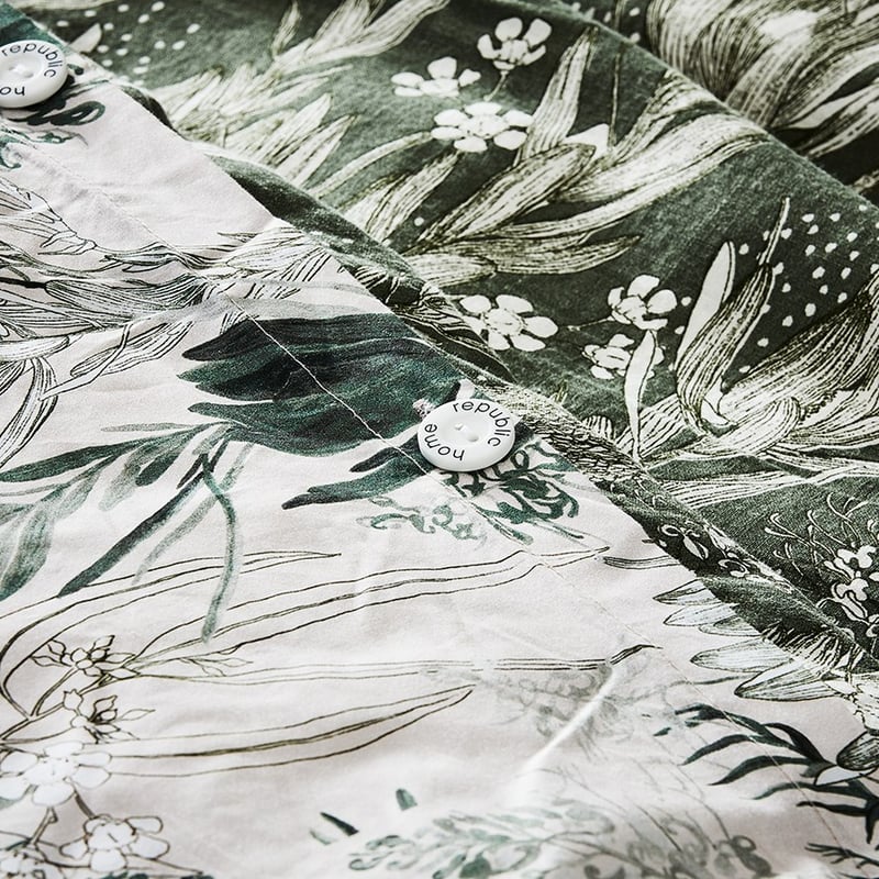 Native Floral Green Quilt Cover Set