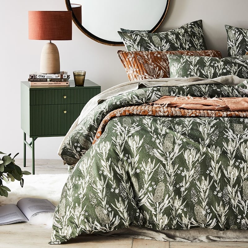 Native Floral Green Quilt Cover Set