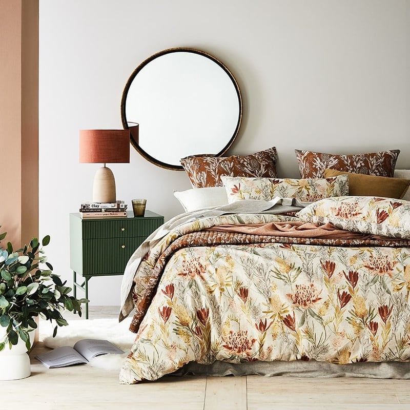 Native Floral Natural Quilt Cover Set