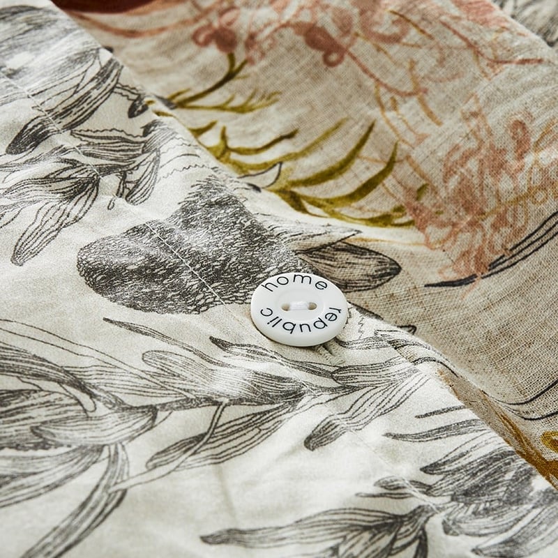 Native Floral Natural Quilt Cover Set