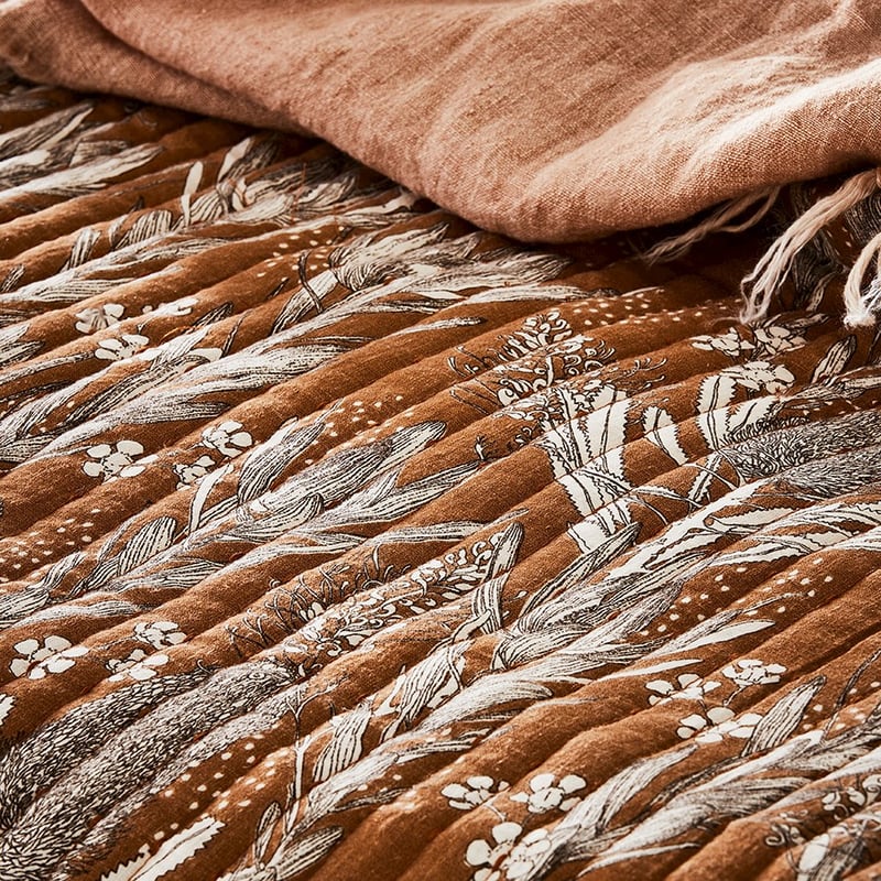 Native Floral Clay Coverlet