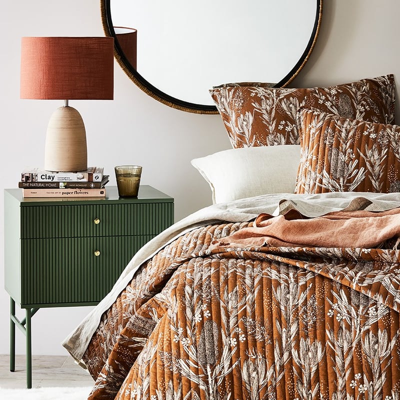 Native Floral Clay Coverlet