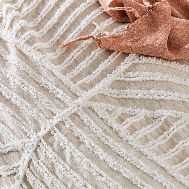Kian Natural Chenille Quilt Cover