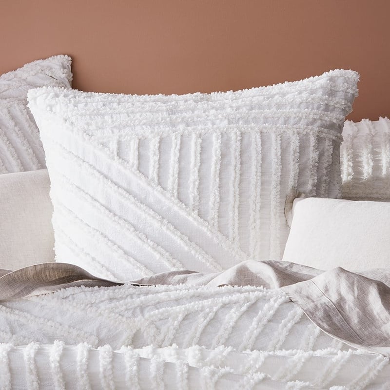 Kian Off White Chenille Quilt Cover