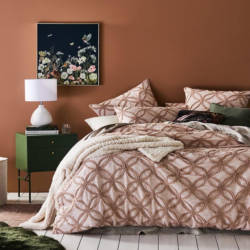 Barossa Chenille Blush Quilt Cover