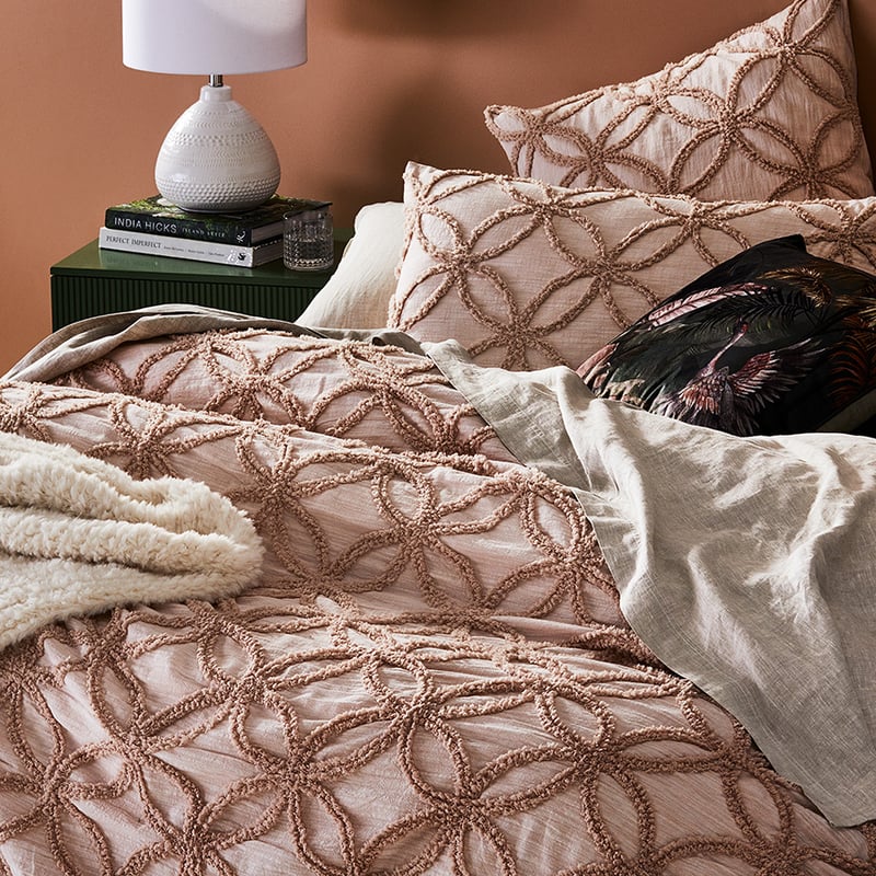 Barossa Chenille Blush Quilt Cover