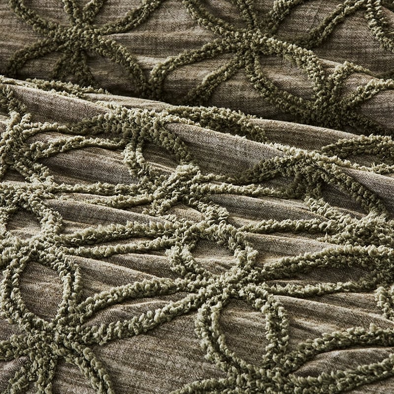 Barossa Chenille Olive Quilt Cover