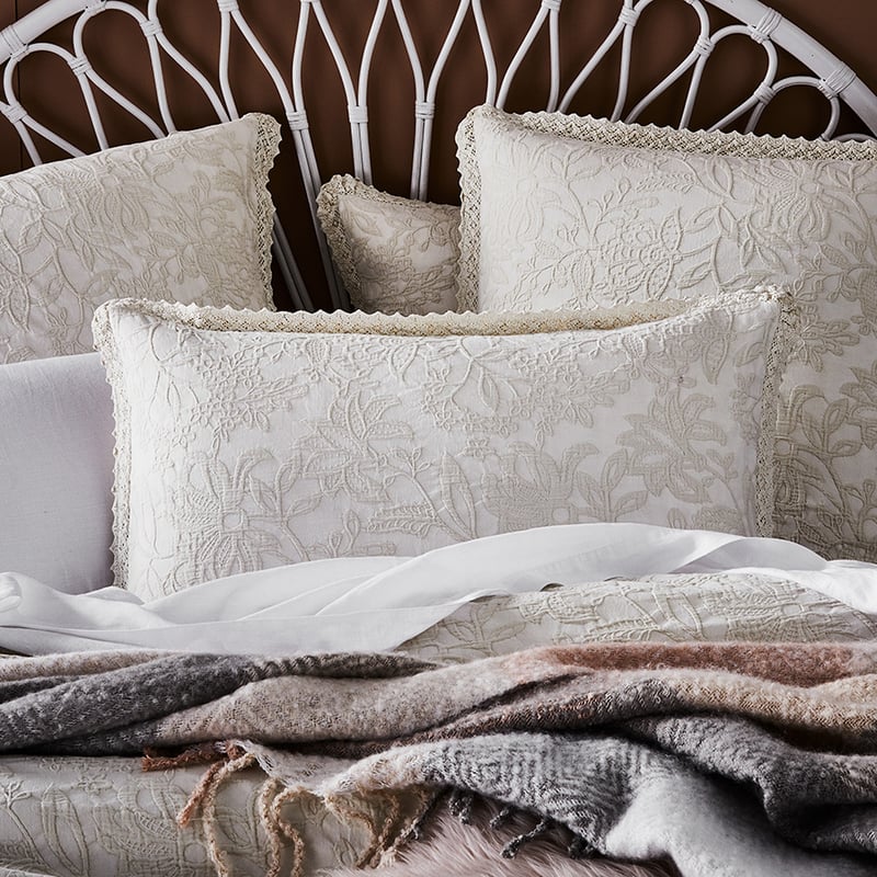 Giselle Matelasse Ivory Quilt Cover