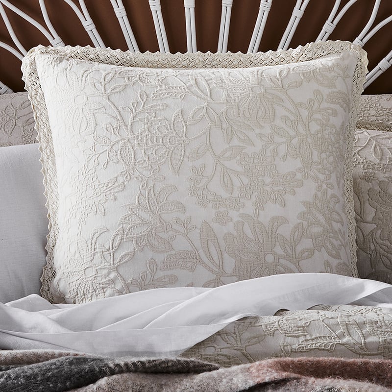 Giselle Matelasse Ivory Quilt Cover