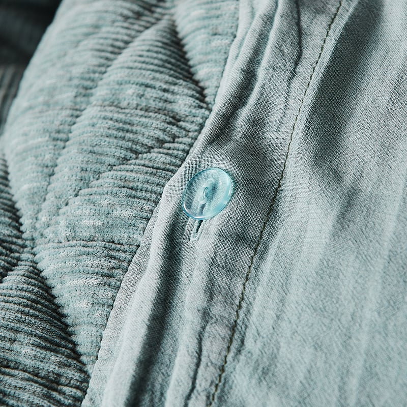 Vintage Washed Corduroy Quilted Sage Quilt Cover