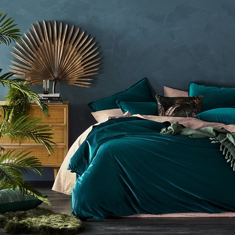 Columbia Fringe Velvet Peacock Quilt Cover