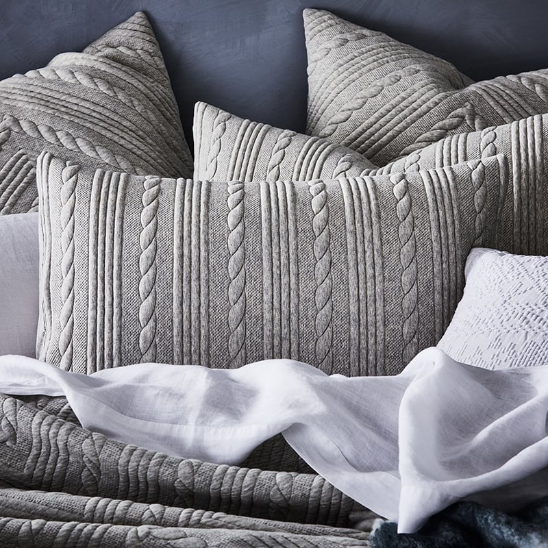 Maize Jersey Quilted Grey Marle Quilt Cover